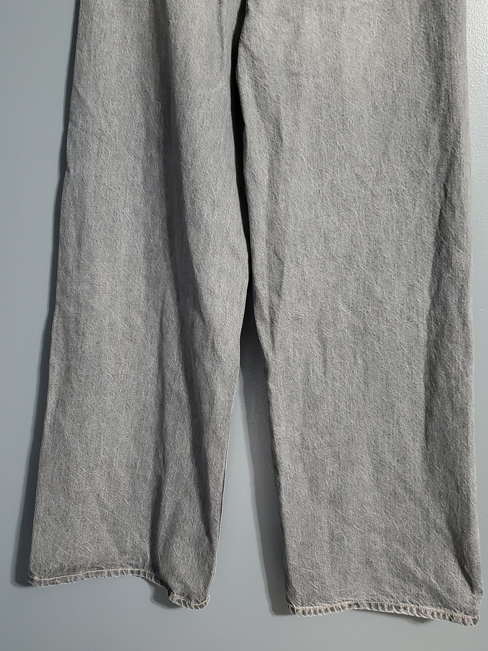 NWT Zara Light Gray Crossed Waist Wide Leg Jeans Women's Size 10 - Picture 8 of 10